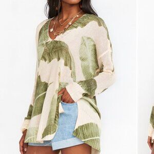 RARE Show me your mumu Queen Palms Knit Sweater Size S